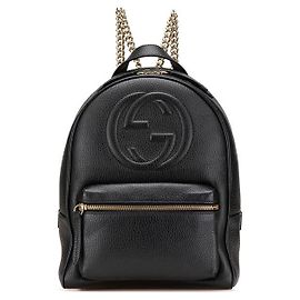 GUCCI Interlocking G Soho Leather 2way Backpack Black 536192 Black