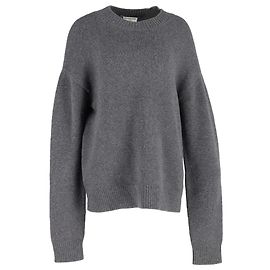 Grauer Wollpullover mit Rundhalsausschnitt von Balenciaga Grau