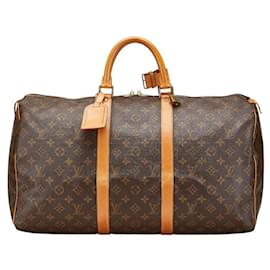 Louis Vuitton-Louis Vuitton Monogram Keepall 50 Boston Bag M41426-Brown
