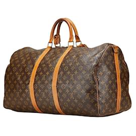 Louis Vuitton-Louis Vuitton Monogram Keepall Bandouliere Boston Bag M41414-Brown
