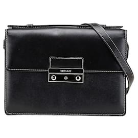 Versace-Bolsa de couro Versace 2 em 1-Preto