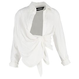 Camicia Bahia annodata Jacquemus in viscosa bianca Bianco Crudo