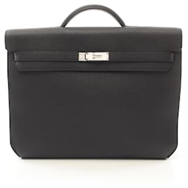 Hermès-Hermes Togo Kelly Depeche Briefcase BCT299NX Stamp B (2023)-Black