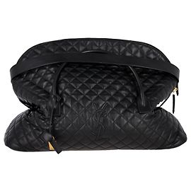 Sac de voyage géant Saint Laurent ES en cuir noir Noir