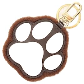 Louis Vuitton-Louis Vuitton LV Paw Leather Shearling Key Holder-Brown,Beige
