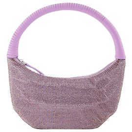 Bolsa Hobo Pepper Crystal - Staud - Lilás - Strass Roxo