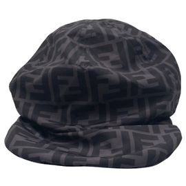 Fendi Nylon Zucca Pattern Cap FXQ825 Black