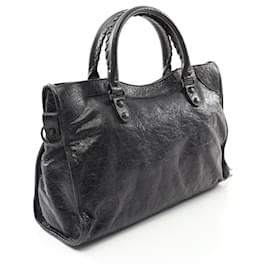 Balenciaga-Balenciaga Calfskin City Medium Handbag 8230582ABEK 1000-Black