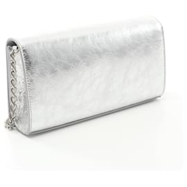 Balenciaga-Balenciaga Leather CITY Shoulder Bag 8194722ABMY8122-Silvery,Metallic