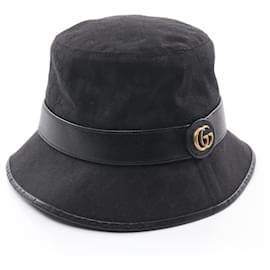 Gucci-Chapéu Gucci GG Canvas GG Marmont Poliéster/Algodão 576587-Preto