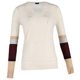 Pull en laine multicolore à col rond Joseph Color-Block Multicolore