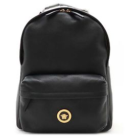 Versace Leather Medusa Backpack Black Black
