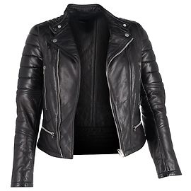 Giacca Biker Joseph in pelle nera Nero