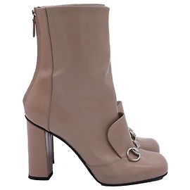 Botas Gucci Twiggy Horsebit en cuero de ternera beige Beige