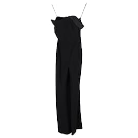 Roland Mouret- Roland Mouret Wide-Leg Jumpsuit in Black Viscose-Black