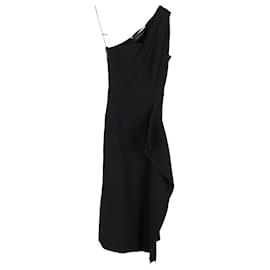 Roland Mouret- Roland Mouret Vestido Rivoli Midi Dress in Black Viscose-Black