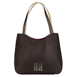 Givenchy-Givenchy Handbag Nylon Leather Tote Bag-Brown
