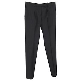 Pantaloni dritti Chloé in lana nera Nero