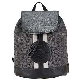 Coach Signature Canvas Leather Drawstring Backpack CE601 FCE601 Black