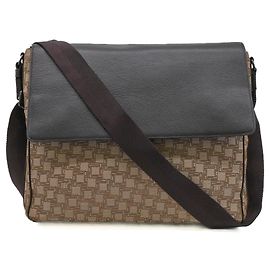 Alfred Dunhill Dunhill D8 Canvas Leather Messenger Bag Brown Beige