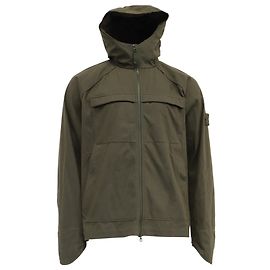 Stone Island Compass Hooded Jacket in Green Polyamide Green Olive green
