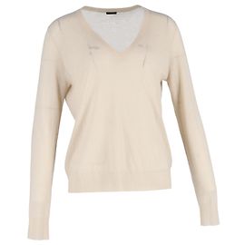 Pull V en laine crème Joseph Blanc Écru