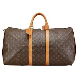 Louis Vuitton-Louis Vuitton Monogram Keepall Travel Bag M41424-Brown