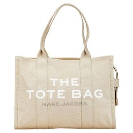 MARC JACOBS Canvas Medium Traveler Graphic Tote Bag Braun Beige