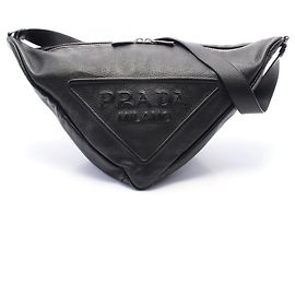 Prada VIT DAINO Triangle Shoulder Bag Leather 2VY007 Black