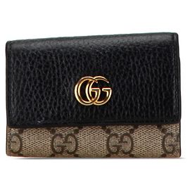 Gucci Petit Marmont Double G Key Case 456118 Brown Beige
