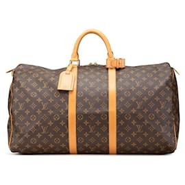 Louis Vuitton-Louis Vuitton Monogram Keepall Travel Bag M41424-Brown