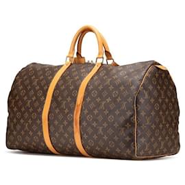 Louis Vuitton-Louis Vuitton Monogram Keepall Travel Bag M41424-Brown