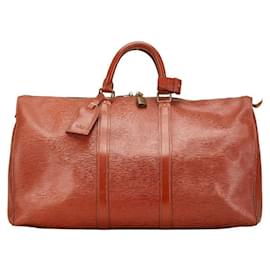 Louis Vuitton-Louis Vuitton Epi Keepall 50 Boston Bag M42968-Metallic,Bronze