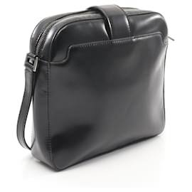 Versace-Bolsa de Ombro de Couro Greca da Versace-Preto