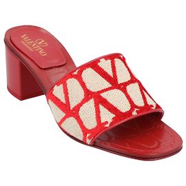 Valentino Garavani Valentino Vlogo Talons Slides Rouge Rouge