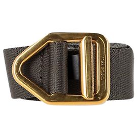 Cinto longo em lona caqui com fivela de logotipo em relevo Tom Ford Preto