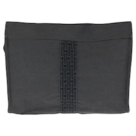 Hermès-Hermes Canvas Herline Clutch Bag-Grey