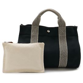 Hermès Hermes Canvas Cannes PM Handbag Black