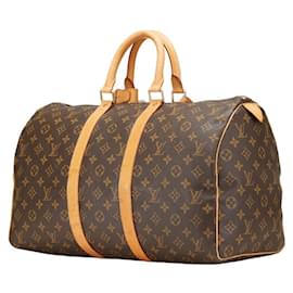 Louis Vuitton-Louis Vuitton Monogram Keepall 45 Travel Bag M41428-Brown