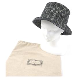 Gucci-Chapéu bucket de couro com logo GG Gucci preto L-Preto