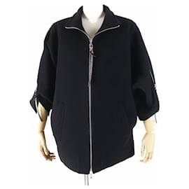 Louis Vuitton-Louis Vuitton Wool Silk Batwing Jacket Black-Black