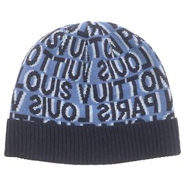 Louis Vuitton Wool Logo Knit Cap M70538 Blue