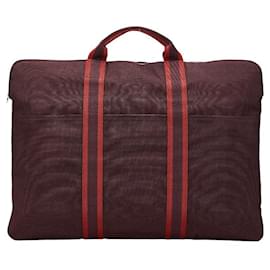 Hermès-Hermes Herline Canvas Business Bag-Brown