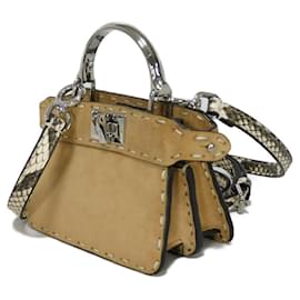Fendi-Fendi Peekaboo ISeeU Suede Handbag-Brown