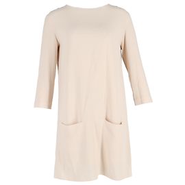 Das 3/4-Ärmel-Minikleid aus cremefarbenem Acetat von The Row Weiß Roh