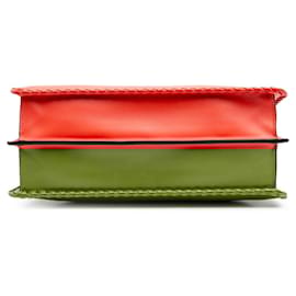 Fendi-Fendi Medium Leather Whipstitch Peekaboo Iseeu Satchel-Orange