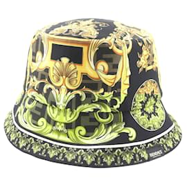 Fendi-Chapéu bucket reversível em seda com logo FF da Fendi-Preto