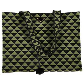 Sac fourre-tout brodé Large Symbole de Prada en polyester vert Vert