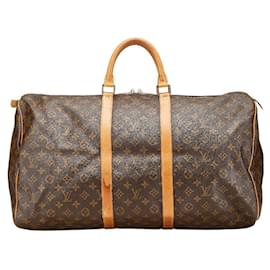 Louis Vuitton-Louis Vuitton Monogram Keepall Travel Bag M41424-Brown