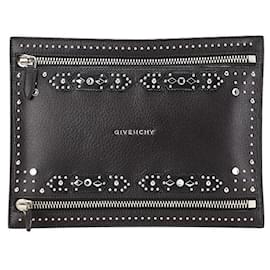 Givenchy-Givenchy Leather Pandora Studs Bijou Clutch Bag-Black